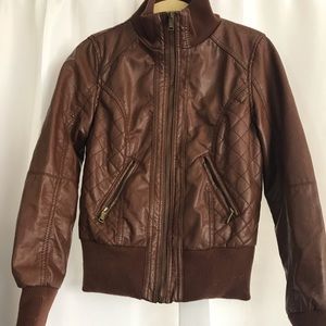 Tan leather jacket